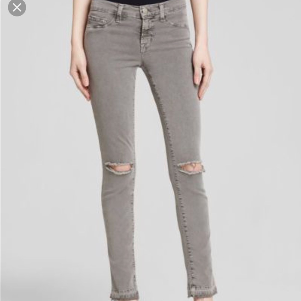 J Brand 811 Skinny Leg Twill Pant - Gray
